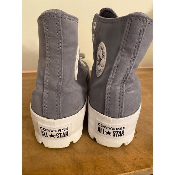 Converse size 9 womens Chuck Taylor All Star Lugged grey White sneakers shoes - Picture 4 of 7